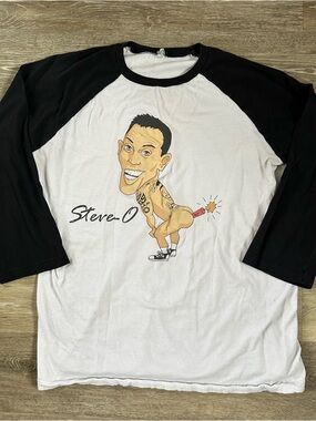 Vintage Y2K Steve O Jackass Firecracker Butt Raglan Comedy Tour Shirt L